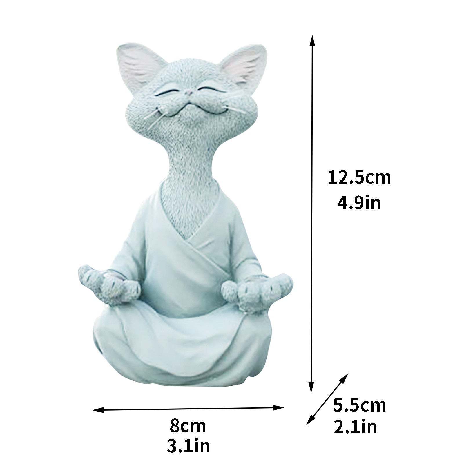 Whimsical Buddha Cat Figurine Meditation Yoga Collectible-xinru