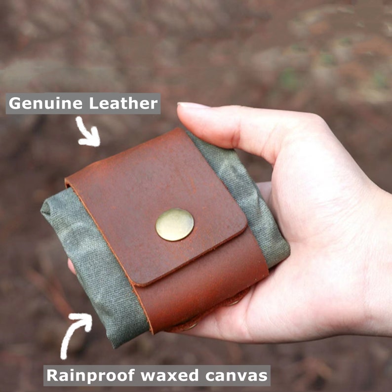 Cowhide Leather Waterproof Waxed Canvas Foraging Bag-xinru shop