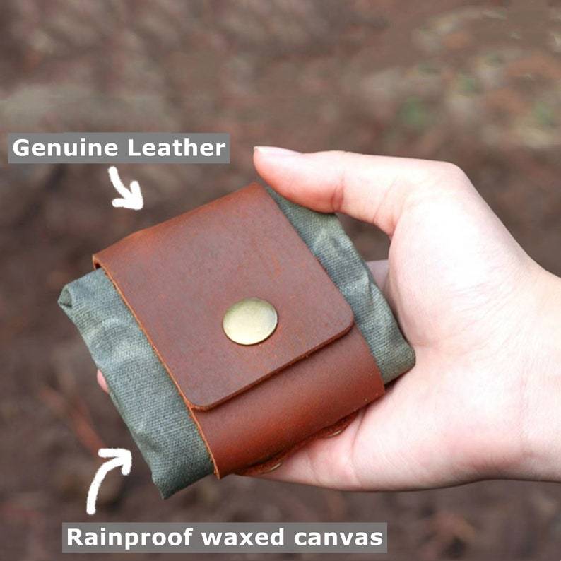 Cowhide Leather Waterproof Waxed Canvas Foraging Bag-xinru shop