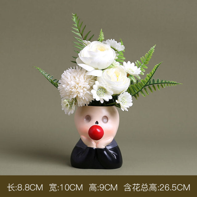 Creative Interesting Cartoon Animal Head Flowers Plant Pot-xinru