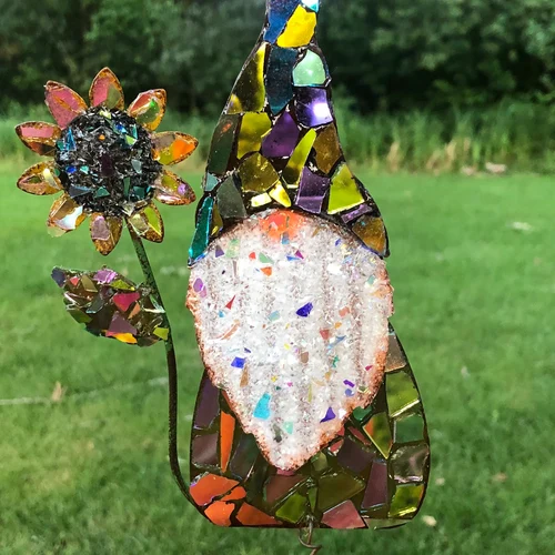 Stained Glass Garden Gnome SunCatcher-xinru