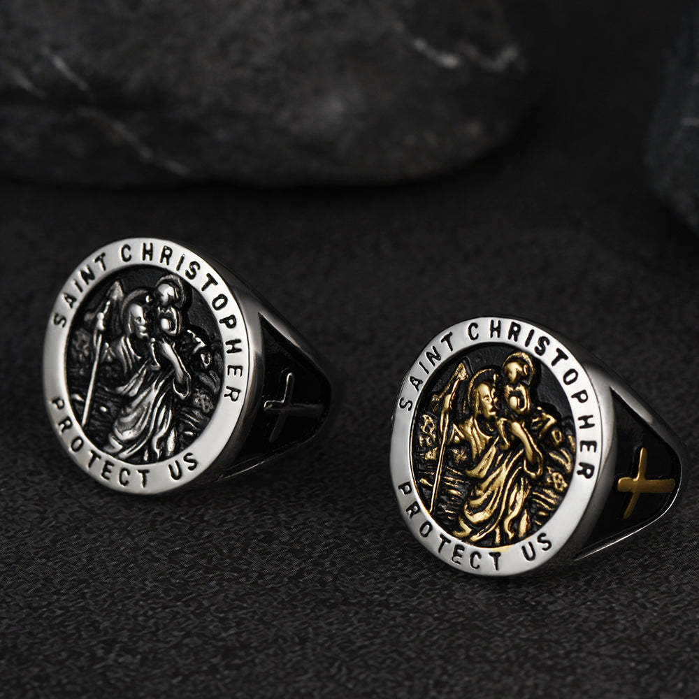 St. Christopher Ring Patron Saint of Travellers Ring-xinru