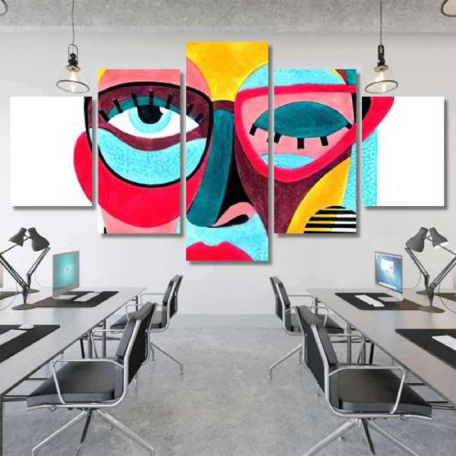 Woman Portrait Glasses Abstract Style-xinru shop