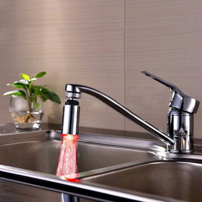 Kitchen Faucet Temperature Control 360 Degree Rotating Led Light Color-xinru
