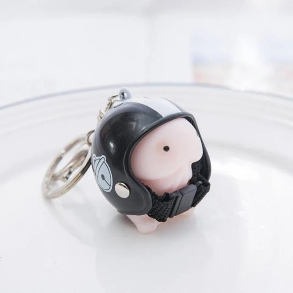 Kawaii Mochi Ding Ding Squishy Helmet Key Chain-xinru