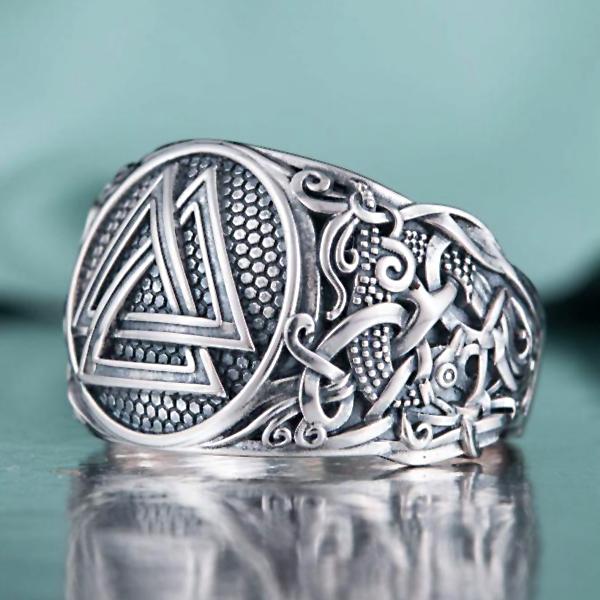 Valknut Ring - Sterling Silver or Gold-xinru shop