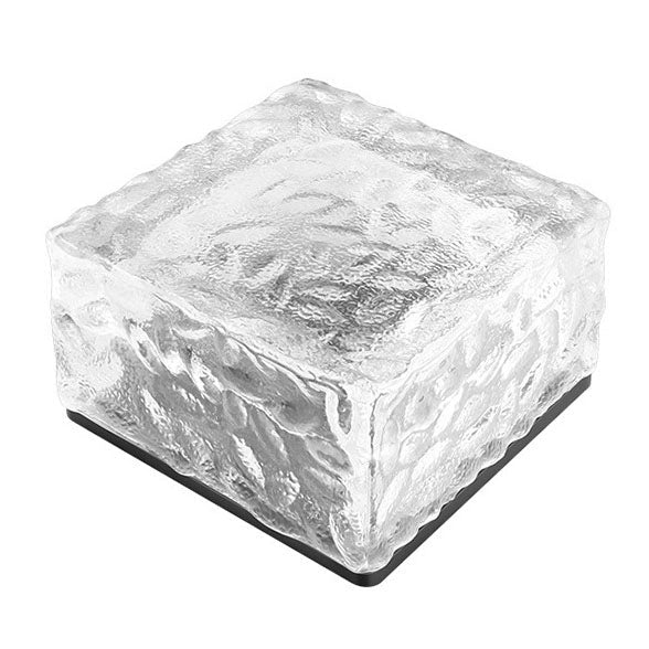 Solar LED Ice Brick Waterproof Glass Ground Light Garden Light-xinru