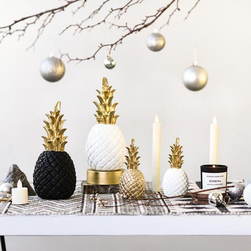 Nordic Modern Home Decor Golden Pineapple Creative Wine Cabinet Window Desktop Display Props Home Decoration Accessories 201125