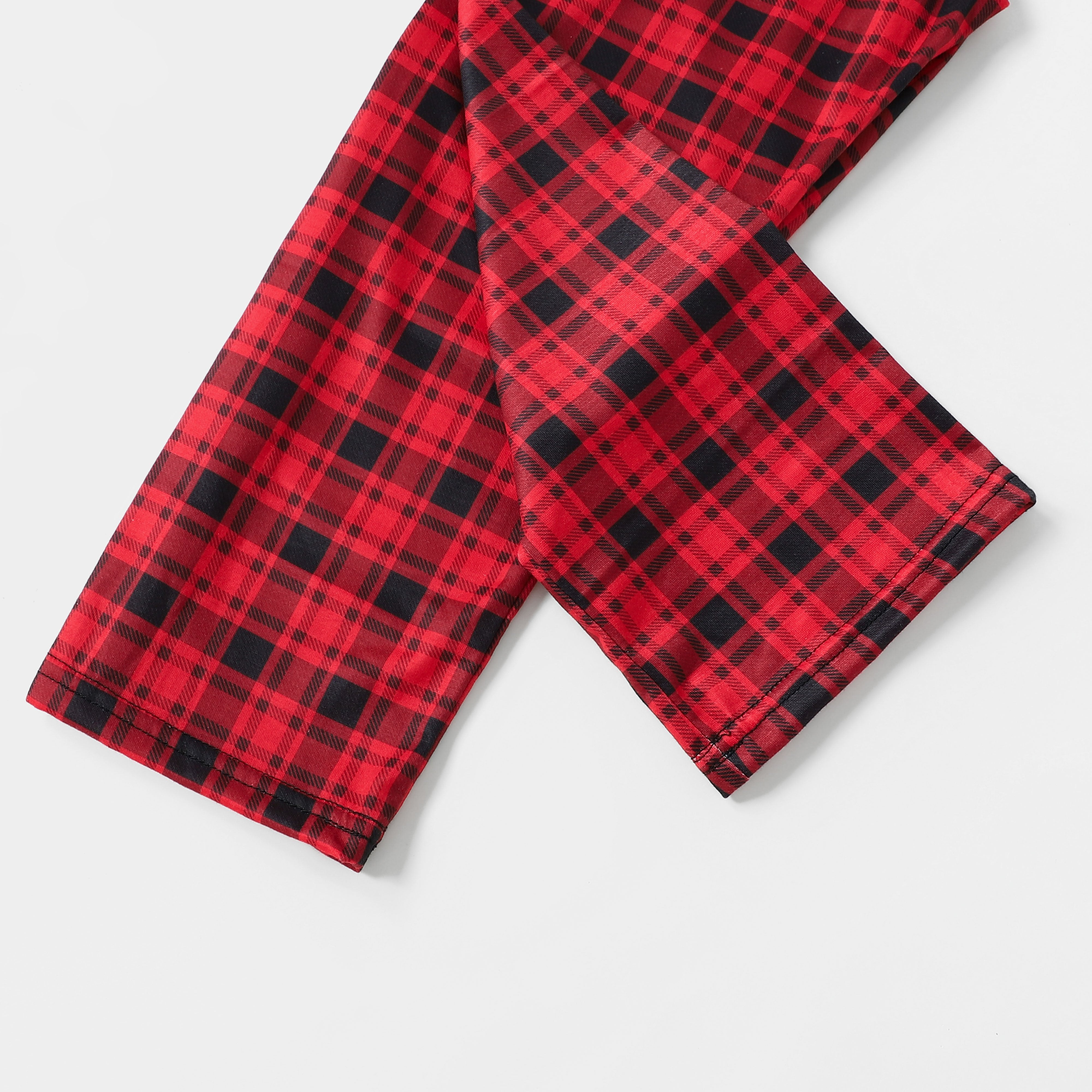 Plus Size Snowman Printed Plaid Design Christmas Family Matching Pajamas-xinru shop