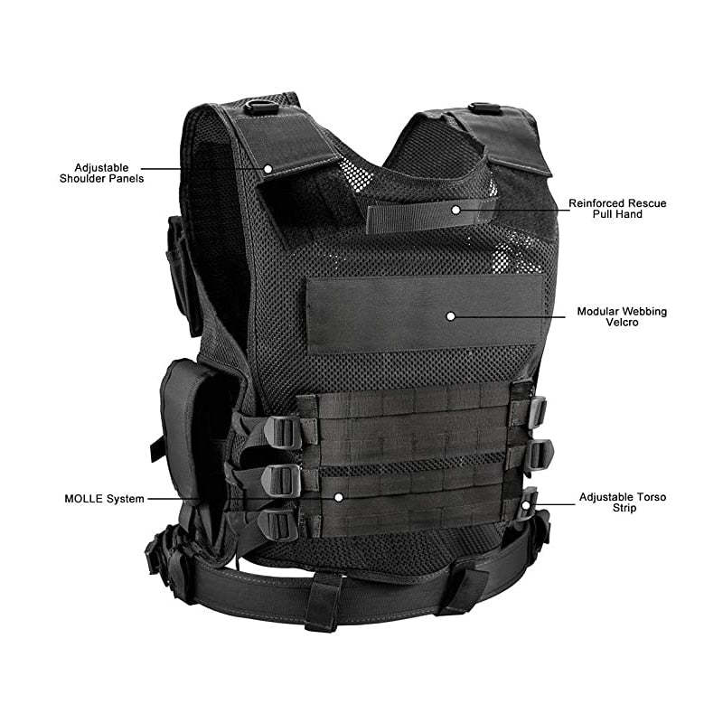 Tactical Vest Durable Mesh Vest with Detachable Belt-xinru shop