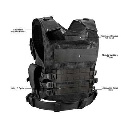 Tactical Vest Durable Mesh Vest with Detachable Belt-xinru shop
