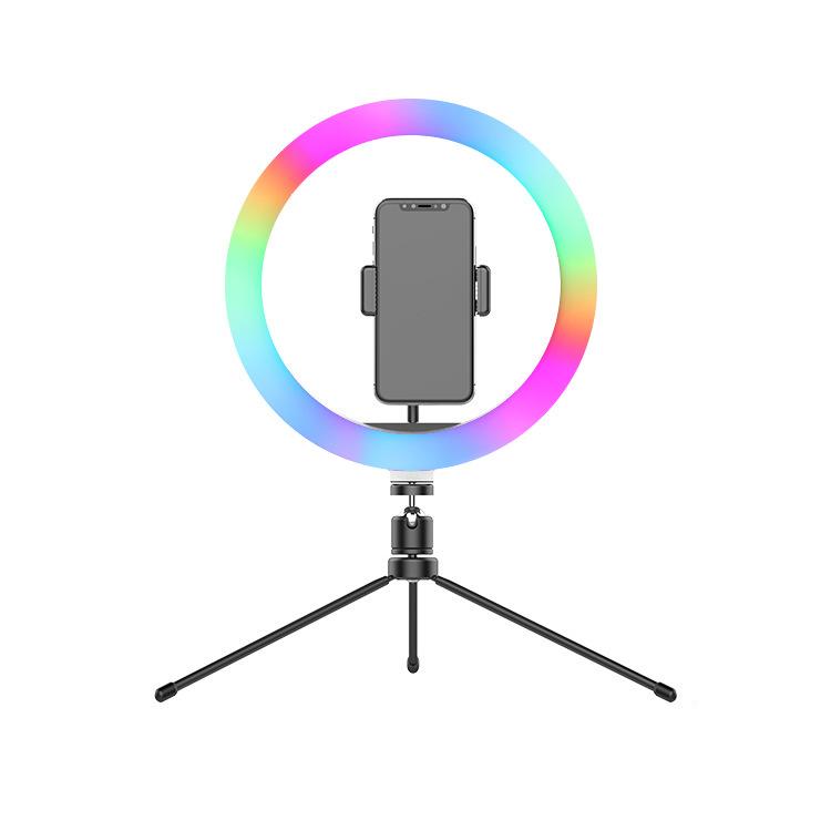10閳?RGB Ring Light tripod LED Ring Light Selfie Ring Light with Stand RGB 26 Colors Video Light-xinru shop
