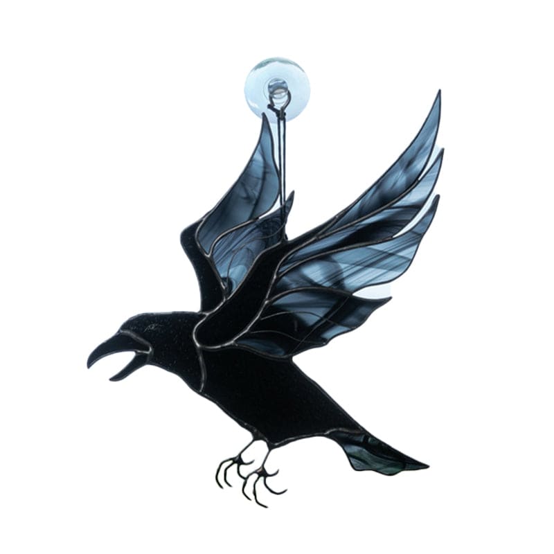 Raven Stained Glass Window Hanging-xinru