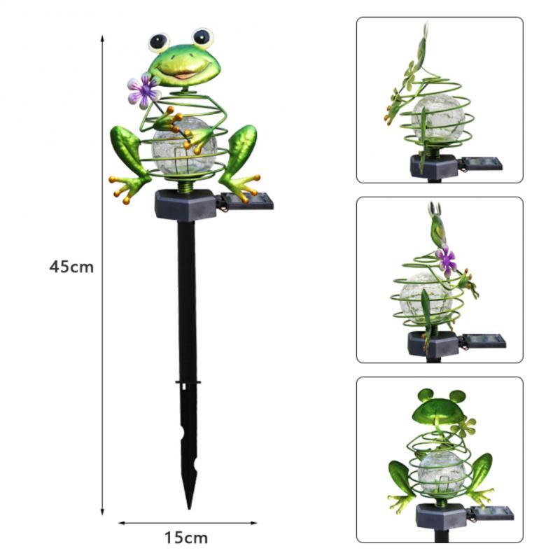 LED Solar Powered Lawn Light Frog Ground Plug Spring Lamp Garden Decoration-xinru
