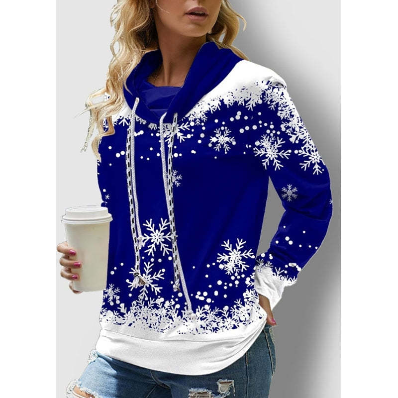 Turtleneck  Drawstring Women's Hoodies-xinru