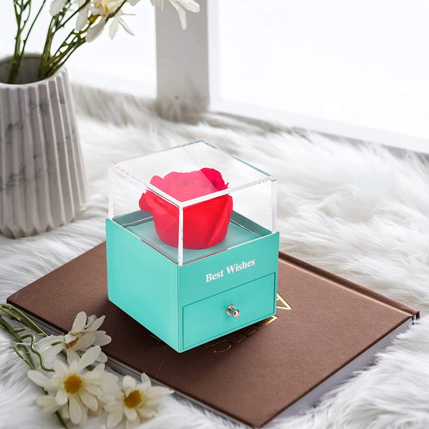 Mother's Day Gift Rose Love Sterling Silver Necklace 100 Languages Gift Box-xinru