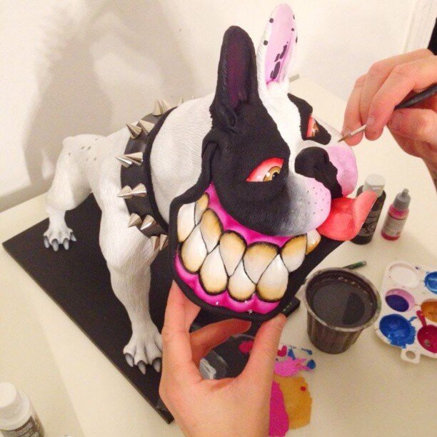 Scary Monster Statue Angry Big Mouth-xinru