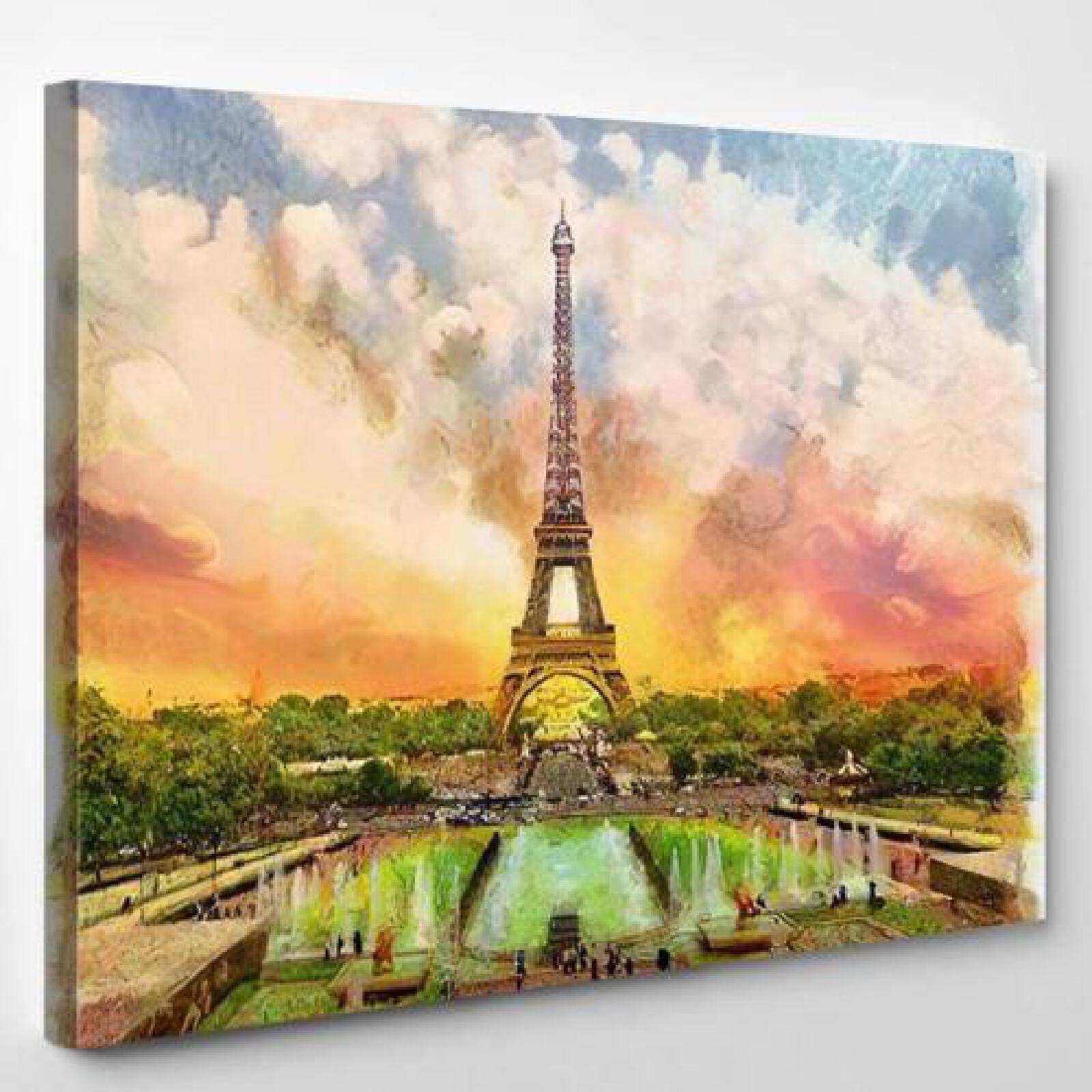 Watercolor Painting Eiffel Tower Paris France-xinru shop