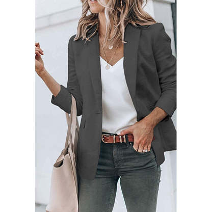Ladies Casual Office Cardigan Long Sleeve Blazer-xinru