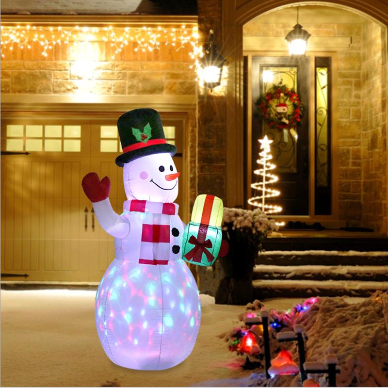 5ft Christmas Blow Up Inflatable Snowman with Rotating LED Lights-xinru shop