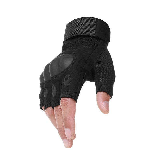Men's Half Finger Tactical Gloves Hard Knuckle Military-xinru