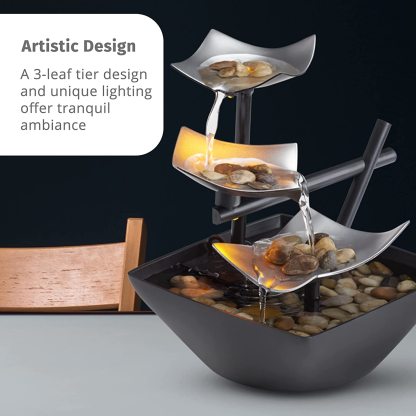 Indoor 3-tier Relaxation Tabletop Fountain-xinru