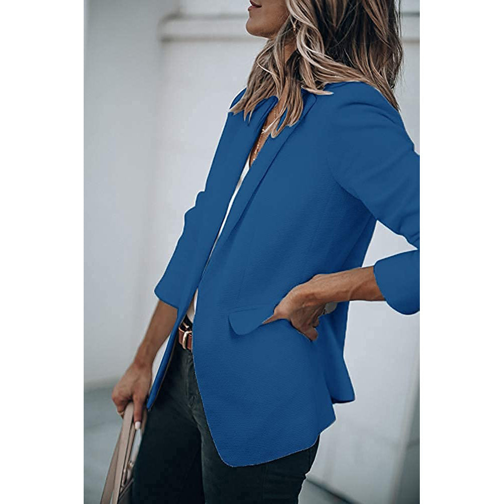 Ladies Casual Office Cardigan Long Sleeve Blazer-xinru