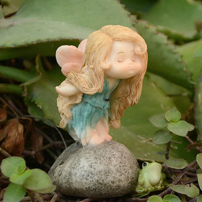 Cute Rural Cartoon Frog Resin Figurine Garden Ornament-xinru