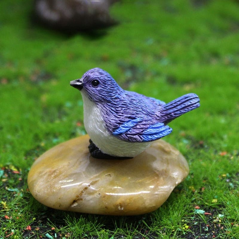 Figurines Simulation Cute Miniature Bird Resin Magpie Mini Dollhouse Decor-xinru