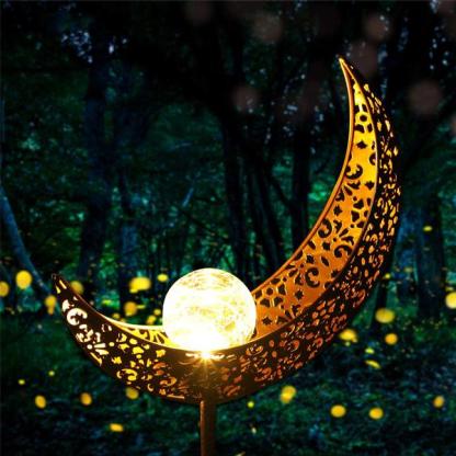 Solar Moon Crackle Garden Decor Light-xinru shop