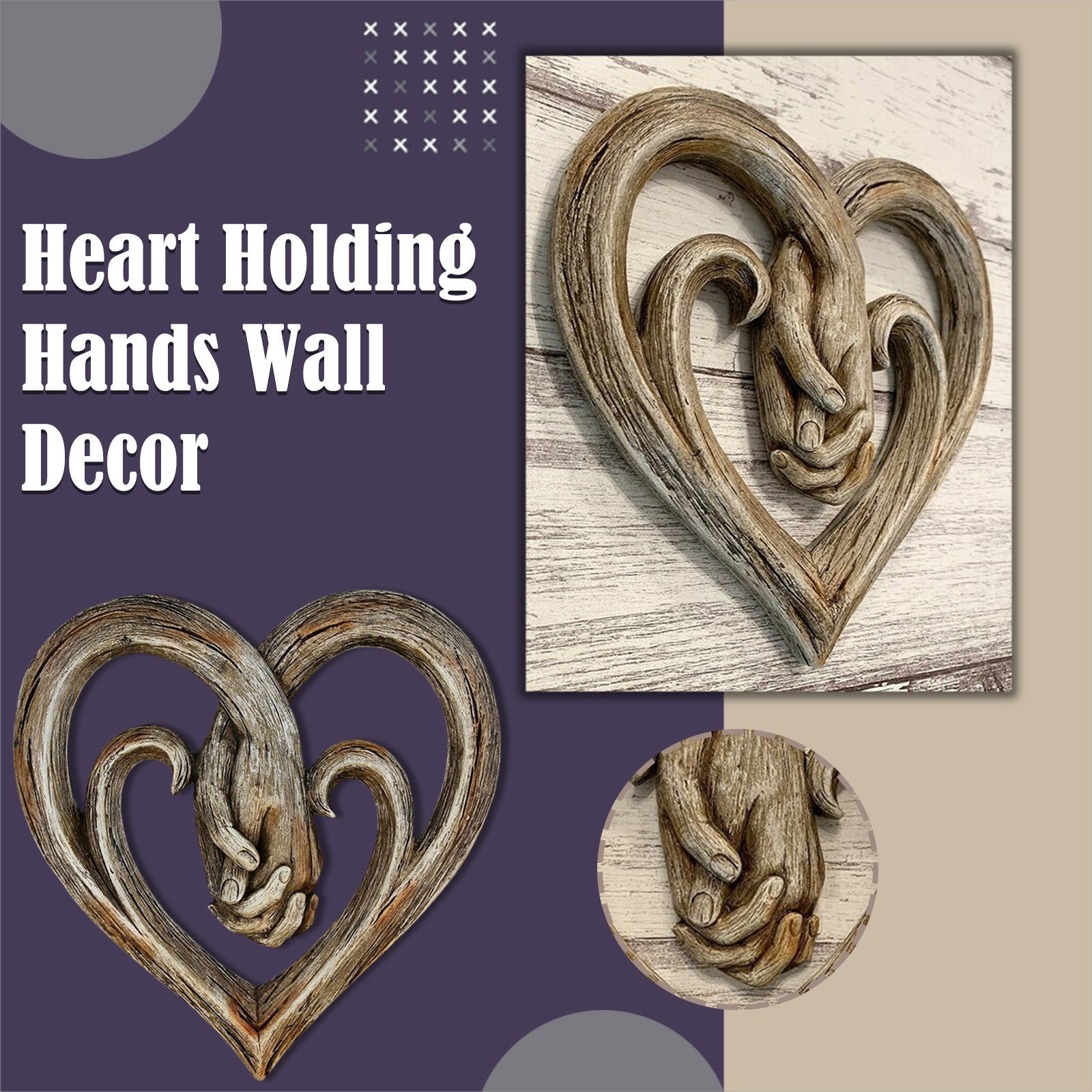 Heart Holding Hands Wall Decor Valentine's Day Gift-xinru shop
