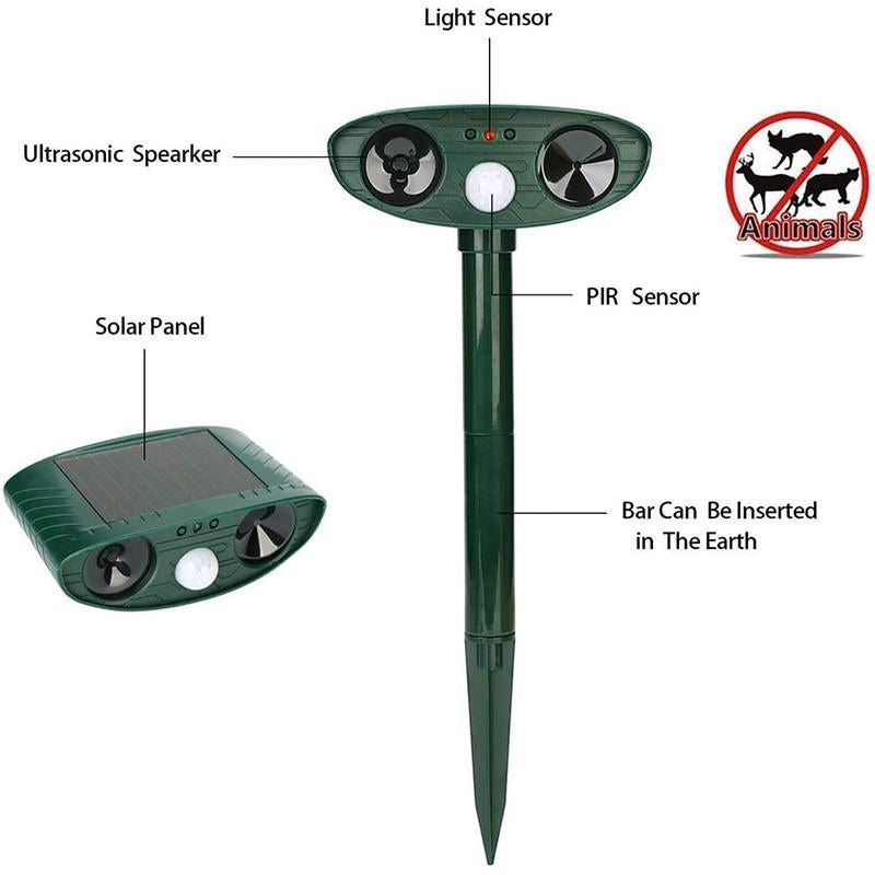 Solar Ultrasonic Animal Repeller Deterrent Pest-xinru