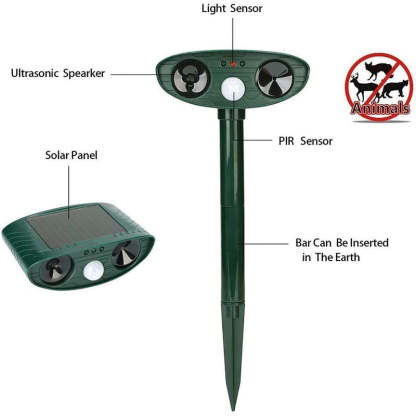 Solar Ultrasonic Animal Repeller Deterrent Pest-xinru
