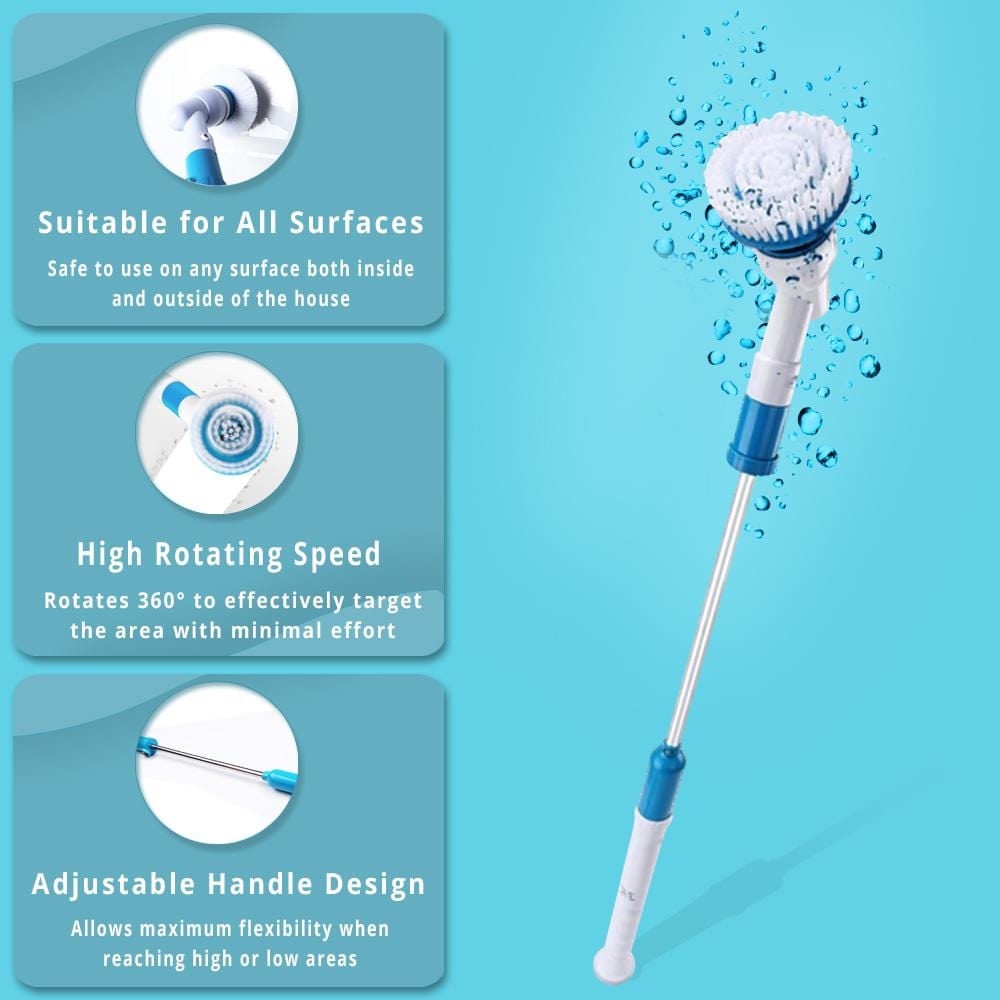 Electric Power Cleaning Scrubber With Extension Handle-xinru
