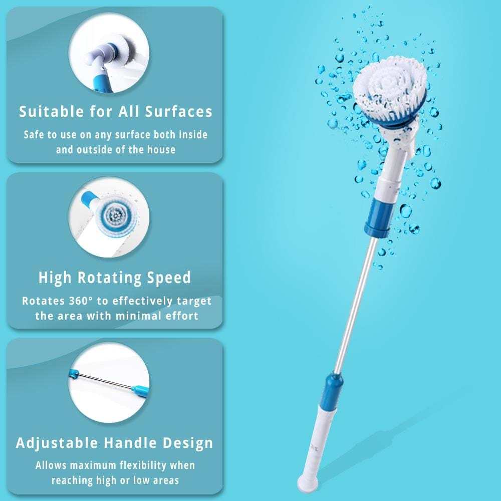 Electric Power Cleaning Scrubber With Extension Handle-xinru