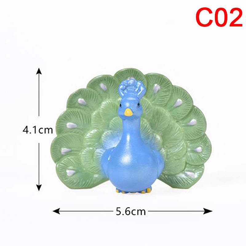 Mini Animals Craft Garden Micro Landscape Decor DIY Peacock Ornament Figurine-xinru