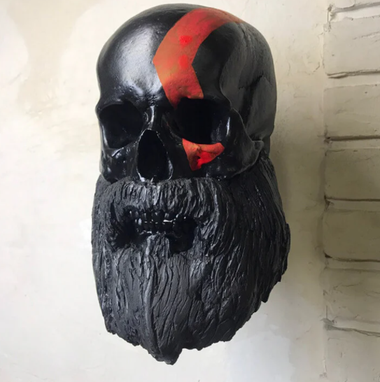 Motorcycle Helmet Skull With Beard Helmet Rack Gift For Bikers-xinru
