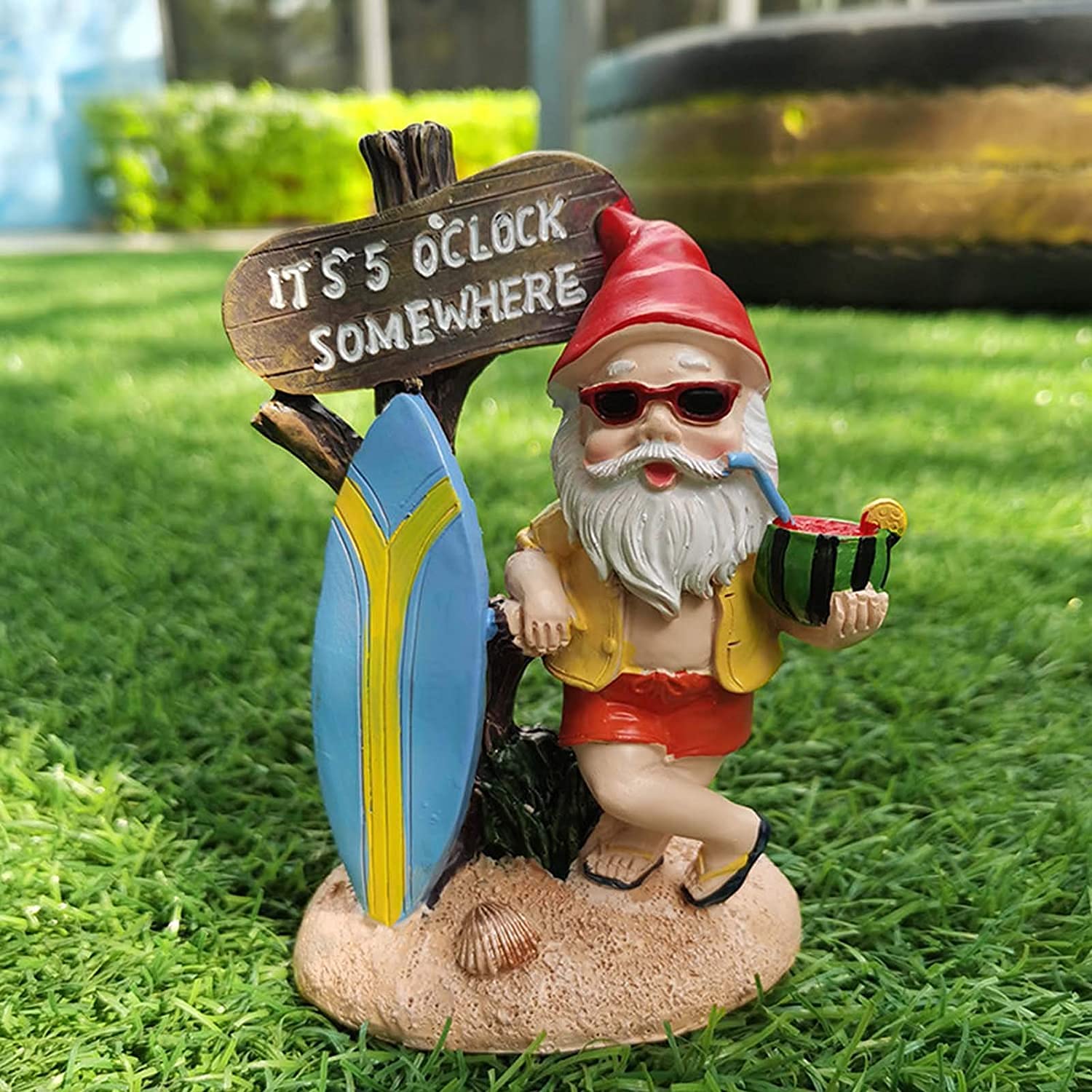 Summer Surf Gnome Garden Statue Little Resin Dwarf-xinru