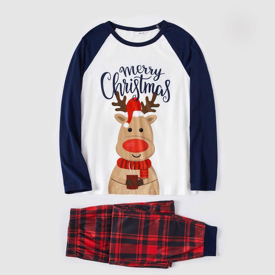 Plus Size Family Matching Christmas Elk and Plaid Print Long-sleeve Pajamas Set-xinru shop