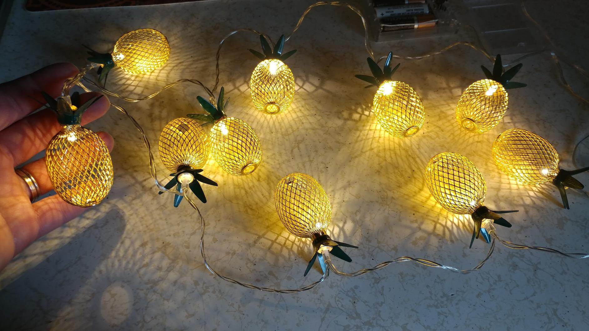 Iron Wire Pineapple Fairy Light String Nordic Gold LED Solar Festive Lighting-xinru