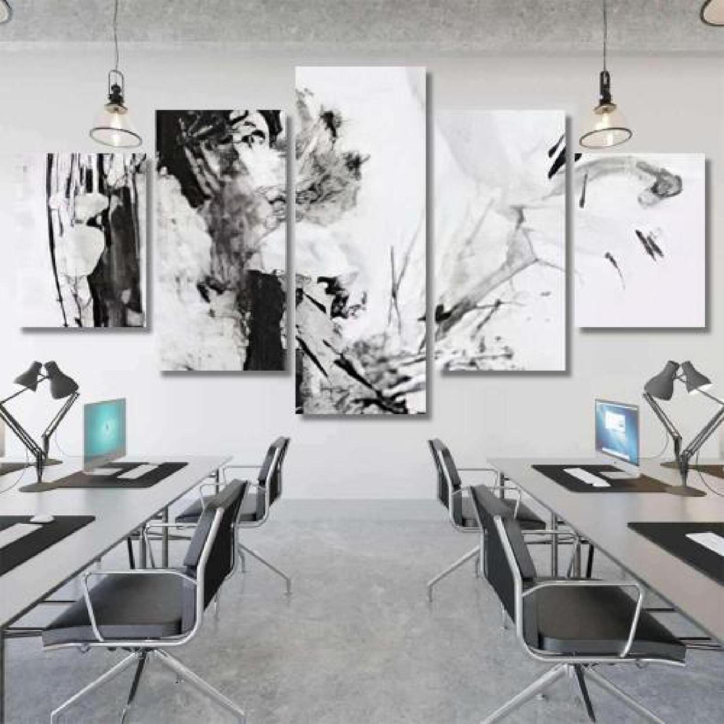 Black White Abstract Brush Painting-xinru shop