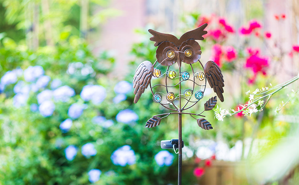 Creative Metal Owl Solar Lights Outdoor Garden Animal Decoration-xinru