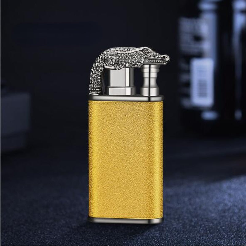 Creative Metal Double Flame Windproof Jet Turbine Men's Lighter-xinru