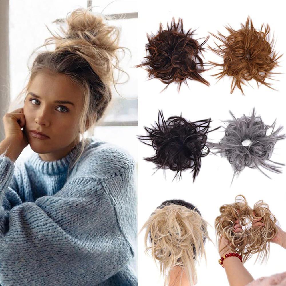 Natural Look Synthetic Messy Hair Bun Scrunchie Extension-xinru