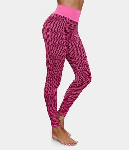 High Waisted Butt Lifting Honeycomb Leggings-xinru shop