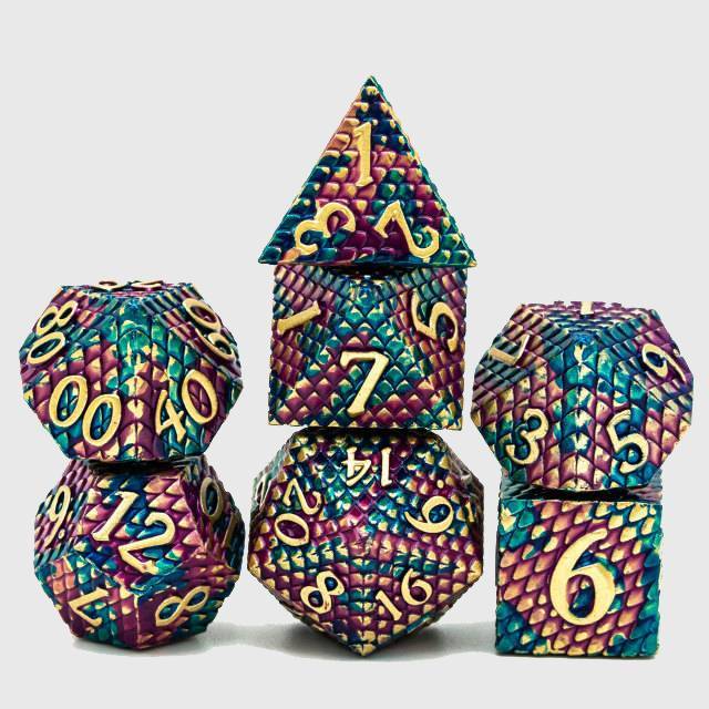 Dragon Scales Metal Dice Set  DND Tabletop Gaming-xinru