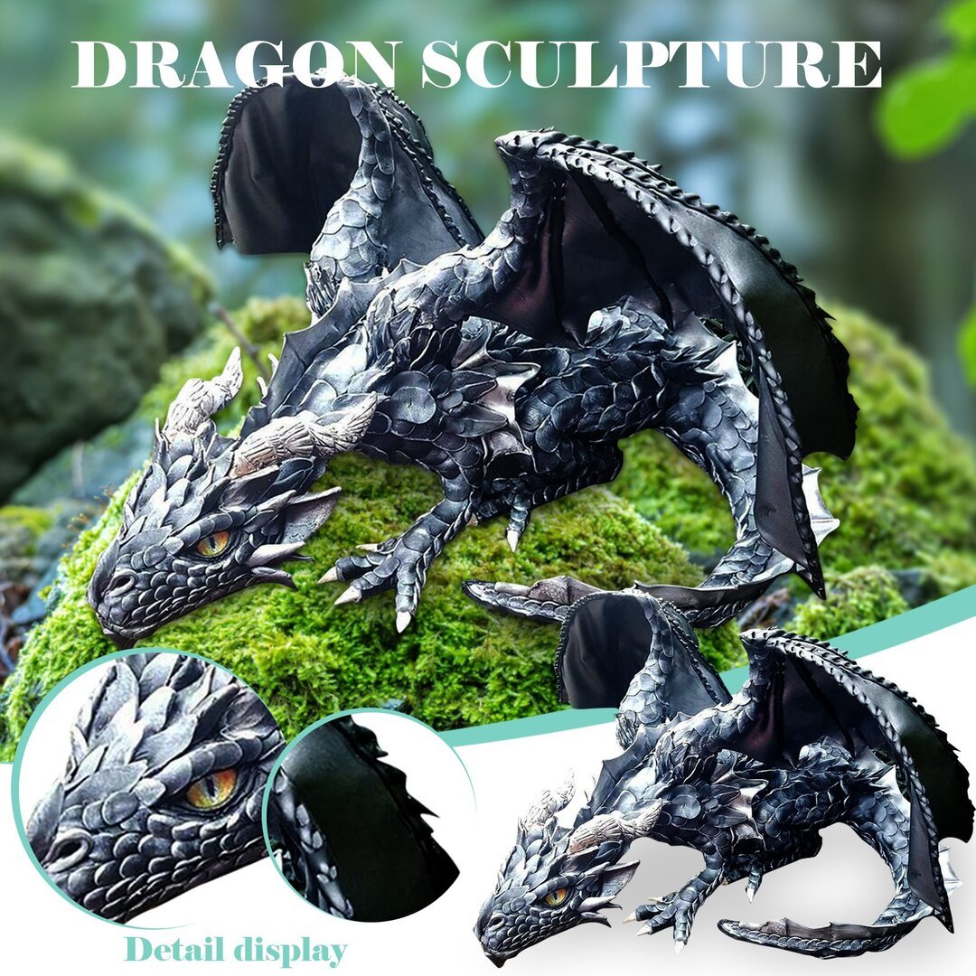 Large Squatting Dragon Sculpture Dragon Guardian-xinru