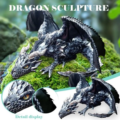 Large Squatting Dragon Sculpture Dragon Guardian-xinru