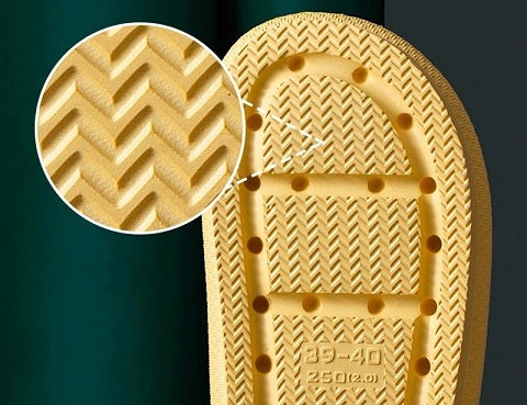 Cloud Slides™ Unisex House Slippers With Arch Support are comfortable pliable shoes. Your feet do not slide around when sweaty or wet. Casual style perfects for all season and occasions, home slippers, house shoes, bathroom, living room, swimming pool, beach, SPA, public showers, steam rooms, camps, hotel locker rooms etc.