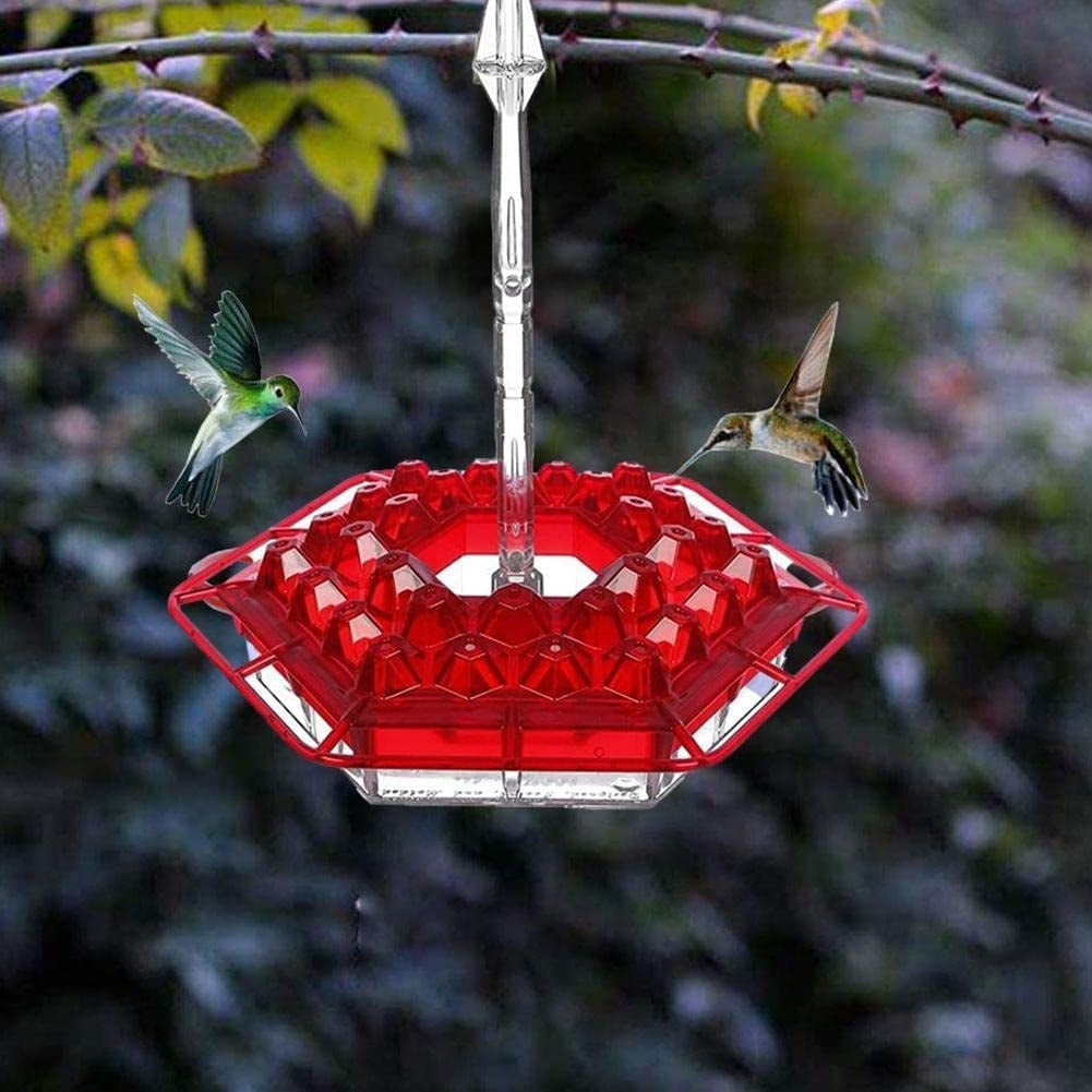 Hummingbird Feeder Outdoor Hanging Six Sides Hooked Bird Feeder-xinru